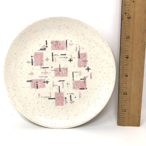 Metlox Tickled Pink 6" Bread Plates Vernon Ware 50s Dinnerware MCM Set of 4 - Picture 12 of 16